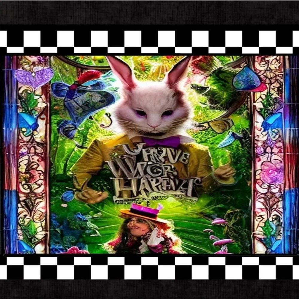 Alice in Wonderland Decor 2027 Calendar Whimsical Checked Decor Fantasy Decor